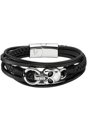 Bruno Banani Lederarmband Schmuck Geschenk Armband Totenkopf, B4091B/20/00/21