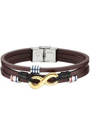 Bruno Banani Lederarmband Schmuck Geschenk Armband Infinity-Unendlichkeit, B4094B/20/00/1-21