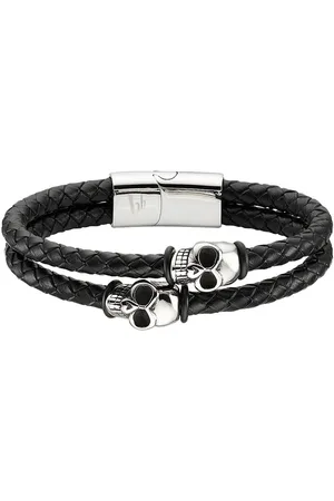 Bruno Banani Lederarmband Schmuck Geschenk Armband Totenkopf, B4089B/20/00/21,5