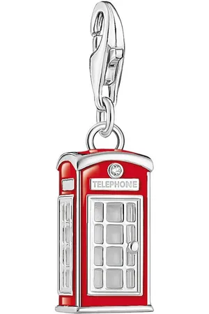 Thomas Sabo Charm-Einhänger rotes LONDON Telefonhäuschen, 2120-041-10, mit Zirkonia (synth)