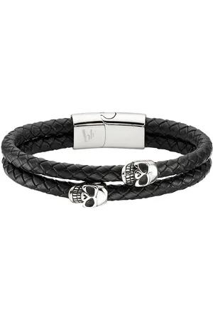 Bruno Banani Lederarmband Schmuck Geschenk Armband Totenkopf, B4097B/20/00/21