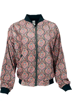 GURU-SHOP Langjacke Boho Style Bomberjacke, Samtjacke - schwarz/bunt - Verkäufer: