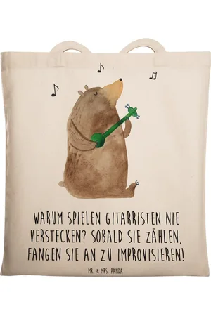 Mr. & Mrs. Panda Tragetasche Gitarre Improvisation - Transparent - Geschenk, Humor, Laptoptasche, (1-tlg), Modisches Design - Verkäufer:
