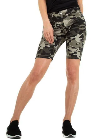 Ital-Design Shorts Damen Freizeit (86585447) Camouflage Stretch Freizeitshorts in Khaki - Verkäufer: