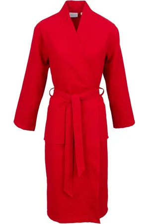 Carl Ross Unisex-Bademantel 25100, Langform, Piqué, Kimono-Kragen, Gürtel, Waffelpique