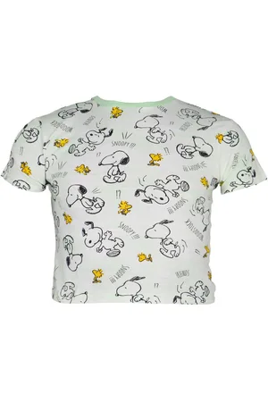 Snoopy Print-Shirt Peanuts Jugend Mädchen Bauchfrei Oversize T-Shirt Shirt Baumwolle, Gr. 134 bis 170 - Verkäufer: WS-Trend