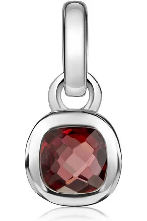 Materia Kettenanhänger Edelstein Granat Rot quadratisch facettiert KA-248-Granat, 925 Sterling Silber - Verkäufer: Schmuck