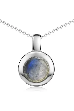 Materia Kettenanhänger Labradorit Edelstein Anhänger Blau rund KA-38, 925 Sterling Silber - Verkäufer: Schmuck