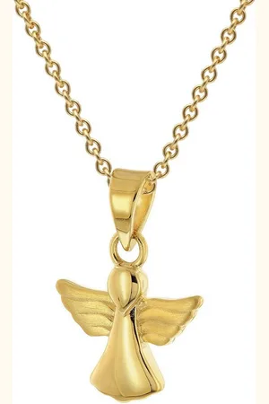 trendor Kette mit Anhänger Engel-Anhänger 585 Gold mit vergoldeter Silberkette - Verkäufer: uhrcenter