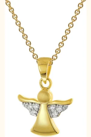trendor Kette mit Anhänger Engel-Anhänger 333 Gold mit vergoldeter Silberkette - Verkäufer: uhrcenter