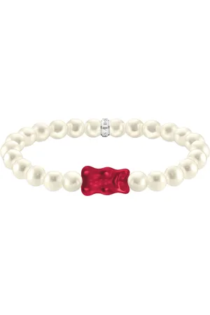 Thomas Sabo Armband x HARIBO Schmuck: Perlenarmband mit Goldbär, mit Kristallglas - mit Süßwasserzuchtperle