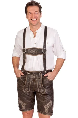 MARJO Trachtenlederhose Lederhose Herren kurz - BERTL - crakle - Verkäufer: Alpenwahnsinn Tracht & Lifestyle