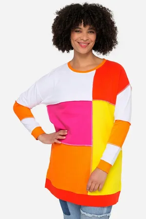 Angel of Style Sweatshirt Sweater Colorblocking-Druck Rundhals Langarm - Verkäufer: Popken Fashion Group