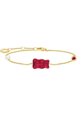 Thomas Sabo Armband x HARIBO Schmuck: Armband mit Goldbär, mit Kristallglas, Zirkonia (synth) - mit Süßwasserzuchtperle