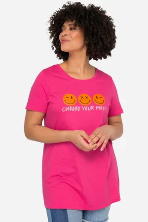 Angel of Style T-Shirt T-Shirt Smiley Druck Rundhals Halbarm - Verkäufer: Popken Fashion Group