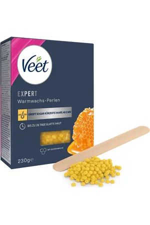 Veet Enthaarungswachs Expert Warmwachs-Perlen 230g für Arme, Beine, Achseln & Bikinizone, Für Anwendung mit elektrischen Warmwachsgeräten, mit Bienenwachs & Holzspatel - Verkäufer: PENNGUIN-DE