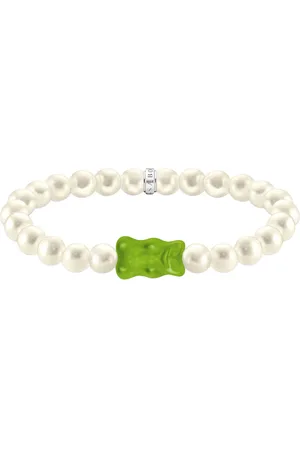 Thomas Sabo Armband x HARIBO Schmuck: Perlenarmband mit Goldbär, mit Kristallglas - mit Süßwasserzuchtperle
