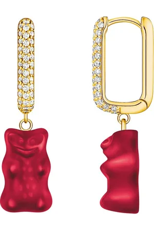 Thomas Sabo Single-Creole x HARIBO Schmuck: Große Einzel-Creole mit Goldbär, mit Kristallglas, Zirkonia (synth)