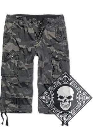Brandit Cargoshorts Cargo Shorts kurze Hose Legend 3/4 lang Army mit UD Bandana - Verkäufer: urbandreamz