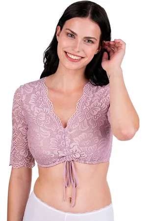 SPIETH & WENSKY Dirndlbluse Dirndlbluse - ANSBACH - lila, oliv - Verkäufer: Alpenwahnsinn Tracht & Lifestyle