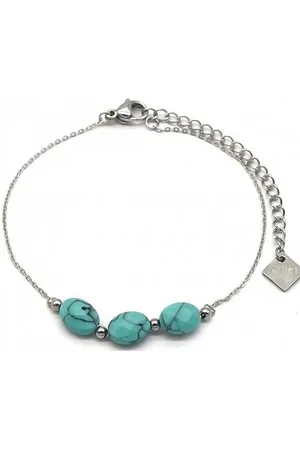 Karma Armband Damen Edelstahl Silber Edelstein Türkis Damenarmband Schmuck (Armschmuck, Damenschmuck), Frauen Edelsteinarmband Türkis Silberarmband - Verkäufer: Sanixa