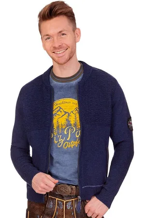SPIETH & WENSKY Trachtenstrickjacke Strickjacke Herren - TALHEIM - marine, silbergrau - Verkäufer: Alpenwahnsinn Tracht & Lifestyle