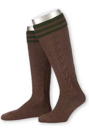 LUSANA Trachtensocken Trachten Kniestrümpfe - L18995 - hellgrau, mittelbraun, natur - Verkäufer: Alpenwahnsinn Tracht & Lifestyle
