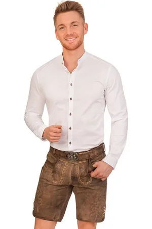 Mark Maddox Trachtenlederhose Lederhose Herren kurz - HORN - stein - Verkäufer: Alpenwahnsinn Tracht & Lifestyle