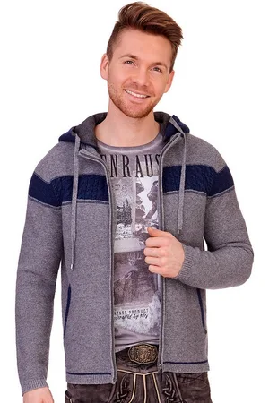 SPIETH & WENSKY Trachtenstrickjacke Strickjacke Herren - REMUS - dunkelblau/nuss, hellgrau/blau - Verkäufer: Alpenwahnsinn Tracht & Lifestyle
