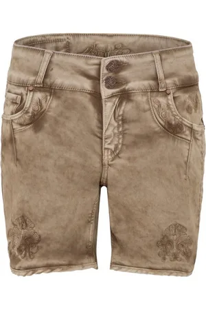 hangOwear Trachtenjeans Trachtenjeans Damen - HENDRINA KURZ - hellgrau, schlamm - Verkäufer: Alpenwahnsinn Tracht & Lifestyle