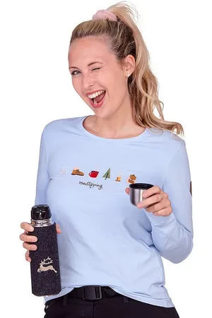 Almgwand Trachtenshirt Longsleeve Damen - LAZINSERALM - hellblau - Verkäufer: Alpenwahnsinn Tracht & Lifestyle