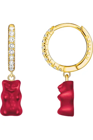 Thomas Sabo Single-Creole x HARIBO Schmuck: Einzel-Creole mit Goldbär, mit Kristallglas, Zirkonia (synth)