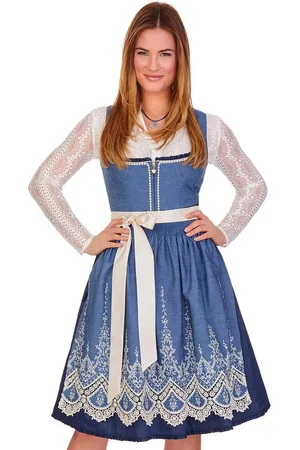Alpenfee Dirndl Midi Dirndl 2tlg. - NEVA - jeansblau - Verkäufer: Alpenwahnsinn Tracht & Lifestyle