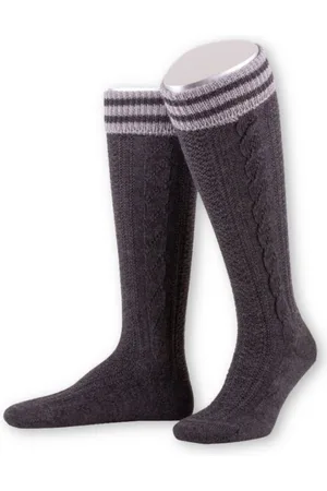 LUSANA Trachtensocken Trachten Kniestrümpfe - L8995R - anthrazit/mittelgrau, marine/natur - Verkäufer: Alpenwahnsinn Tracht & Lifestyle