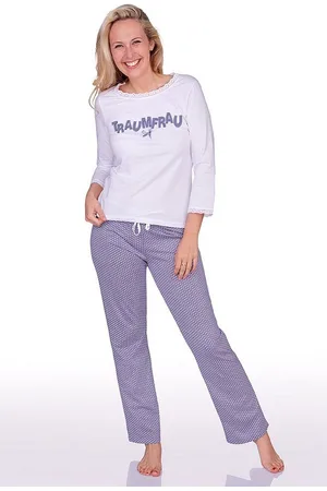 LOUIS & LOUISA Schlafanzug Pyjama Damen - TRAUMFRAU - weiß/ - Verkäufer: Alpenwahnsinn Tracht & Lifestyle