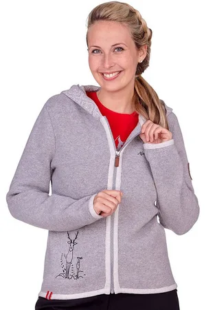 Almgwand Trachtenstrickjacke Strickjacke Damen - EPZIRLERALM - hellgrau/beige - Verkäufer: Alpenwahnsinn Tracht & Lifestyle