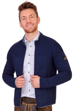 SPIETH & WENSKY Trachtenstrickjacke Strickjacke Herren - ROGAN - dunkelblau, hellgrau, mittelgrau - Verkäufer: Alpenwahnsinn Tracht & Lifestyle