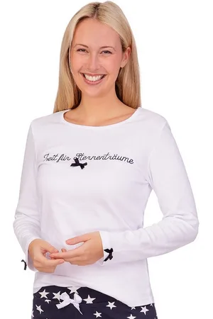 LOUIS & LOUISA Schlafanzug Pyjama Damen - STERNENTRÄUME - weiß/marine - Verkäufer: Alpenwahnsinn Tracht & Lifestyle