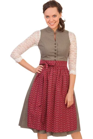 Alpenfee Dirndl Midi Dirndl 2tlg. - NORA - oliv - Verkäufer: Alpenwahnsinn Tracht & Lifestyle