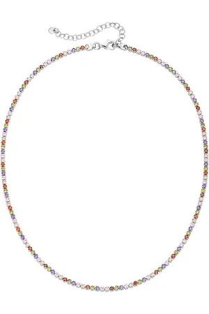 Firetti Collier Schmuck Geschenk Silber 925 Halsschmuck Halskette Tenniskette Glitzer, mit Zirkonia (synth)