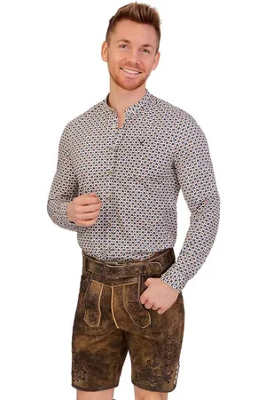 MARJO Trachtenlederhose Lederhose Herren kurz - ANASTASIO - kohle - Verkäufer: Alpenwahnsinn Tracht & Lifestyle