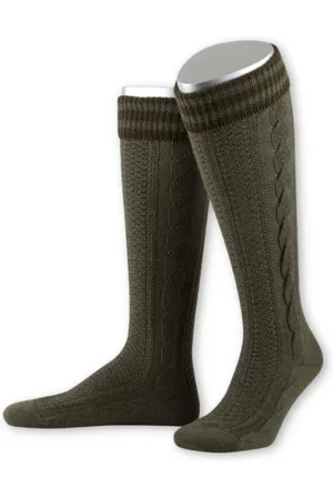 LUSANA Trachtensocken Trachten Kniestrümpfe - L8995R - anthrazit, oliv - Verkäufer: Alpenwahnsinn Tracht & Lifestyle