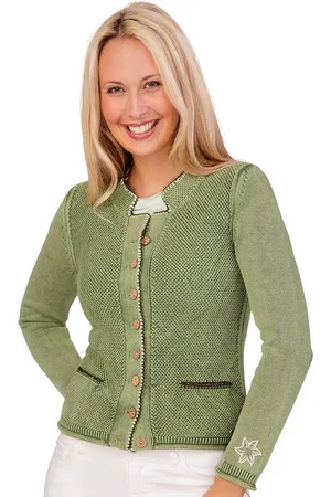 SPIETH & WENSKY Trachtenstrickjacke Trachten Strickjacke - TARANA - azalea pink, farngrün - Verkäufer: Alpenwahnsinn Tracht & Lifestyle