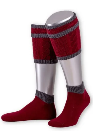 LUSANA Trachtensocken Loferl - L479 - tanne/dunkelgrau, burgund/ - Verkäufer: Alpenwahnsinn Tracht & Lifestyle