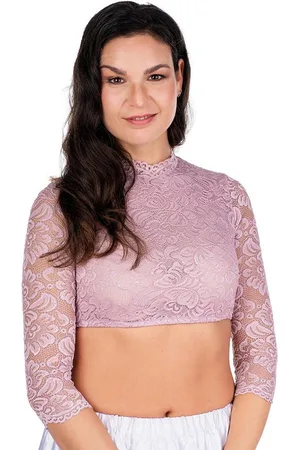 SPIETH & WENSKY Dirndlbluse Dirndlbluse - AMSTERDAM - lila, oliv - Verkäufer: Alpenwahnsinn Tracht & Lifestyle