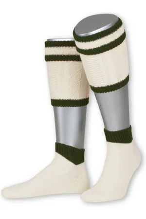 LUSANA Trachtensocken Loferl - L479 - wollweiß, mittelbraun, rot - Verkäufer: Alpenwahnsinn Tracht & Lifestyle