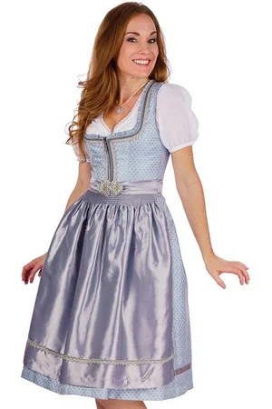 MARJO Dirndl Midi Dirndl 2tlg. - KIMBA - eisblau/silber - Verkäufer: Alpenwahnsinn Tracht & Lifestyle