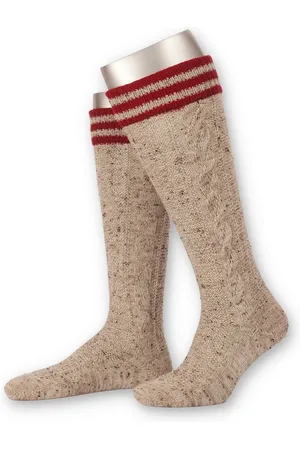 LUSANA Trachtensocken Kniestrümpfe Herren - L8995RT - apfelgrün, bordeaux - Verkäufer: Alpenwahnsinn Tracht & Lifestyle