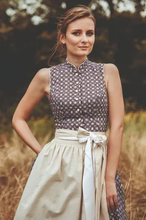 Alpenfee Dirndl Retro Dirndl 2tlg. - BRUNI - marine/ocker/ - Verkäufer: Alpenwahnsinn Tracht & Lifestyle