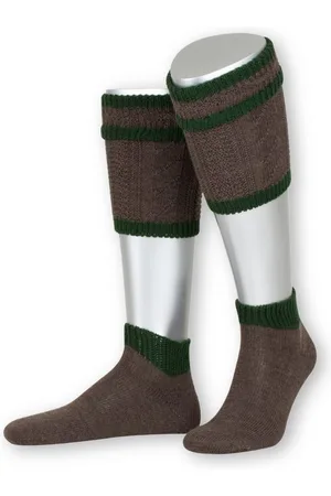 LUSANA Trachtensocken Loferl - L479 - wollweiß, mittelbraun, rot - Verkäufer: Alpenwahnsinn Tracht & Lifestyle